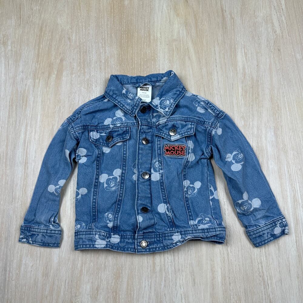 Disney Mickey Mouse Button Up Classic Jean Jacket 4T Unisex Disneybound Cartoon
